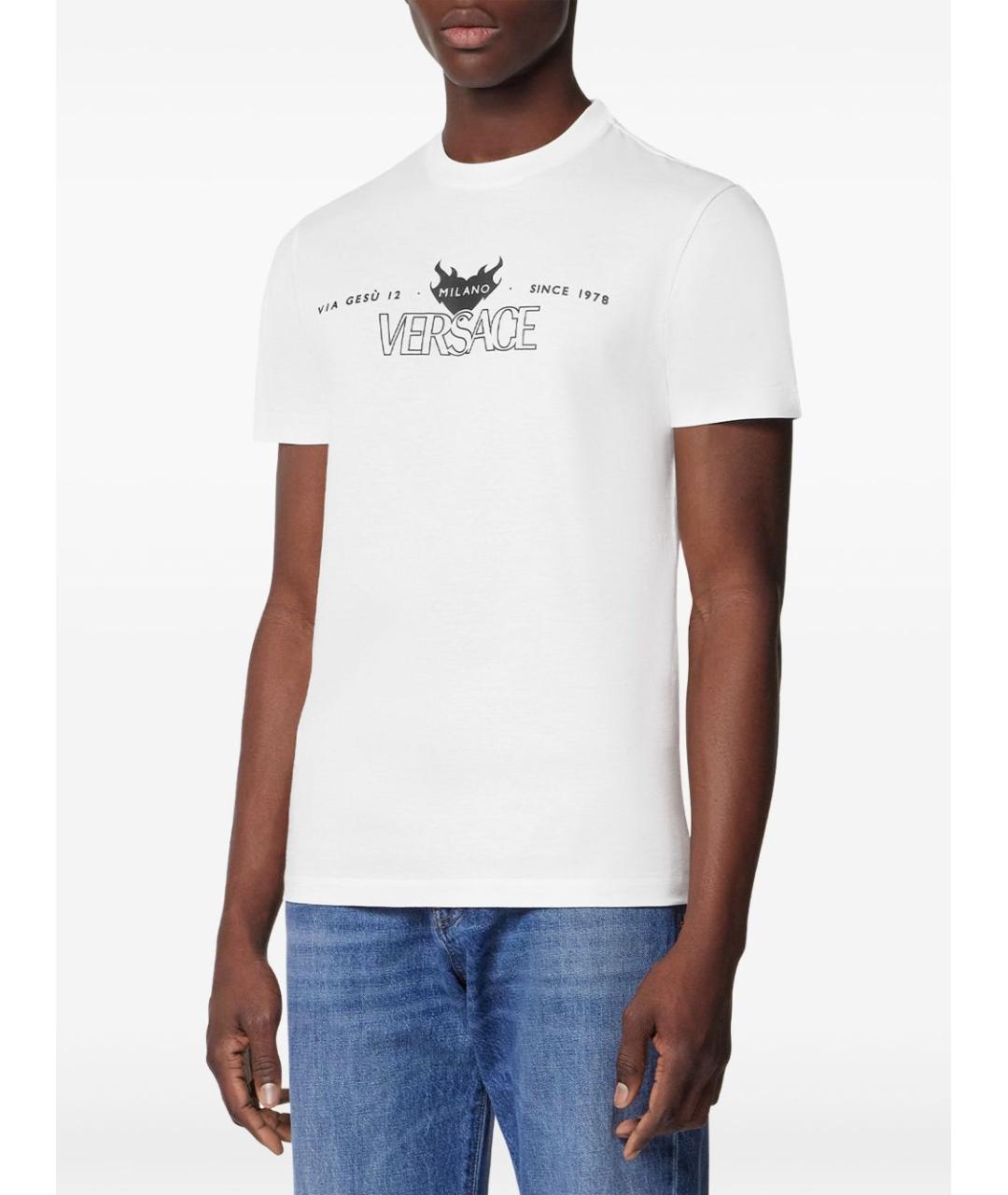 VERSACE Белая хлопковая футболка, фото 2