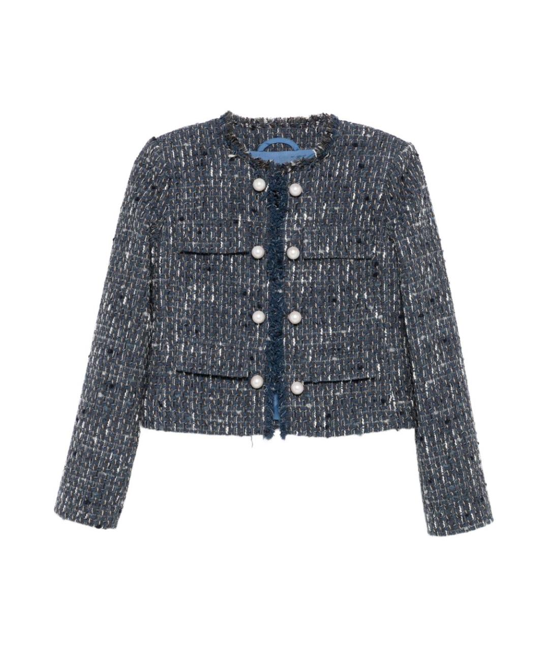 LIU JO Синий хлопковый жакет/пиджак, фото 1