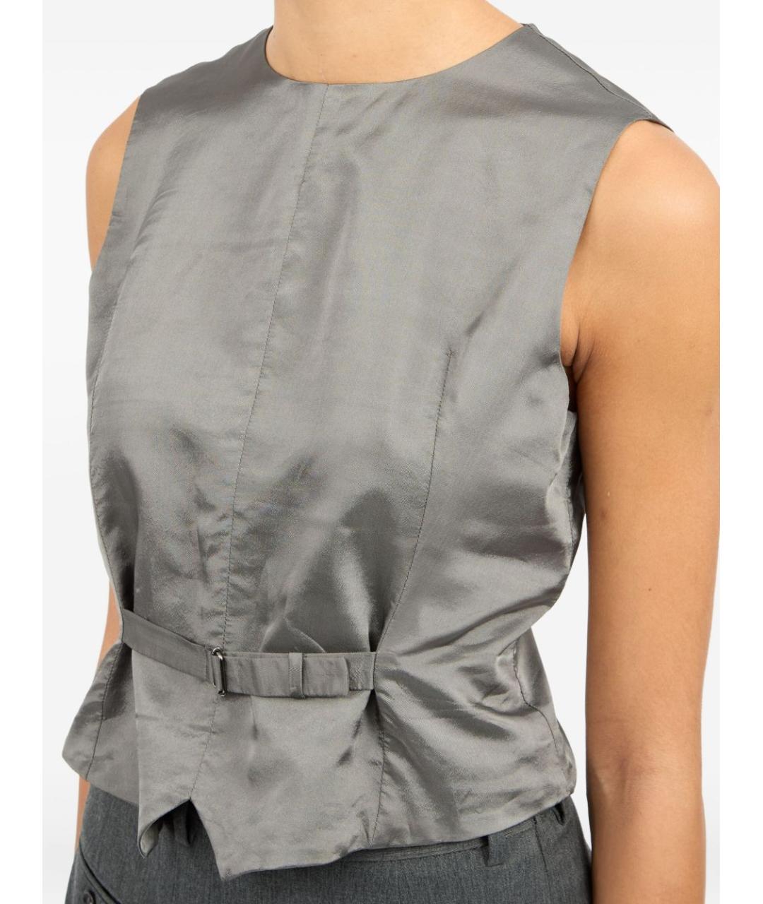 MM6 MAISON MARGIELA Серый вискозный жилет, фото 5