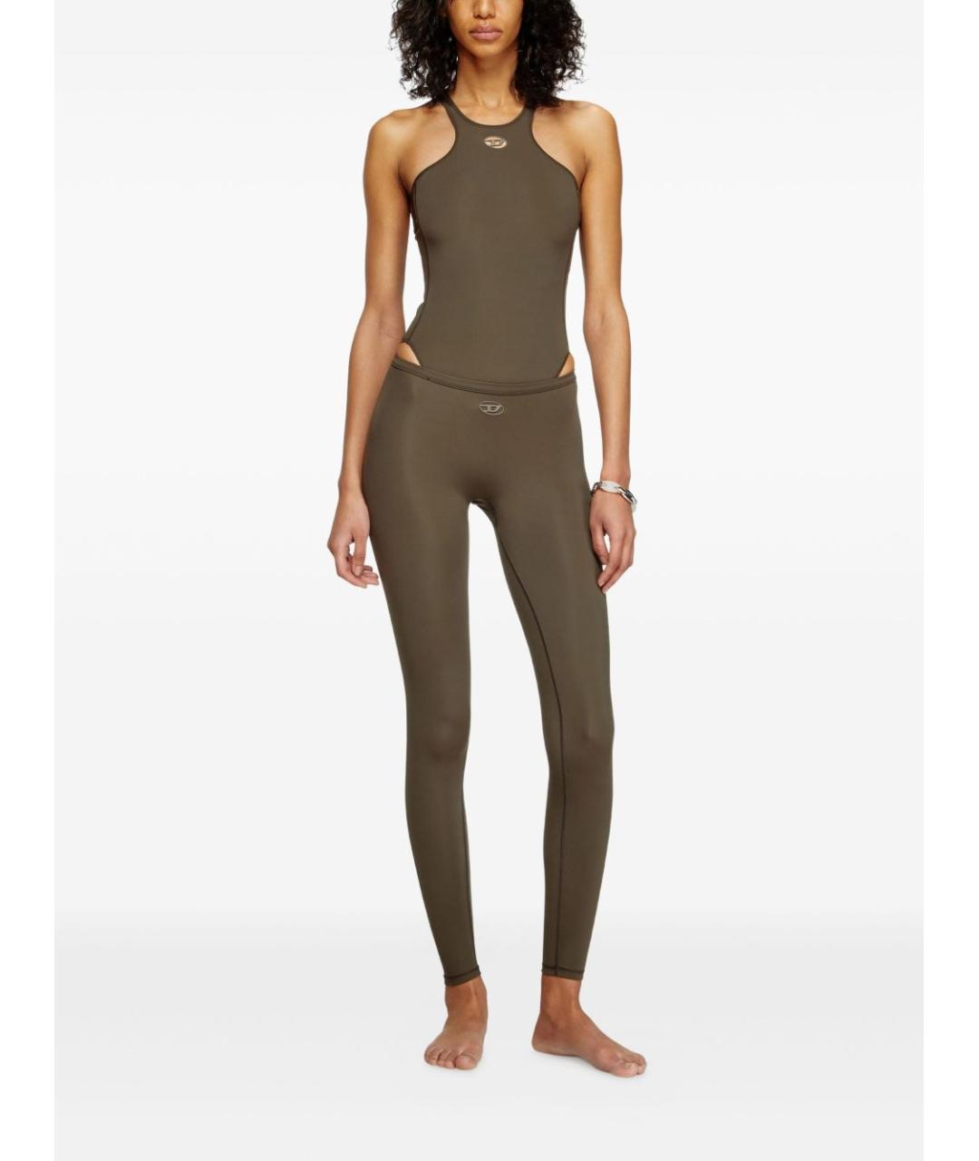 DIESEL Зеленые полиамидовые леггинсы и велосипедки, фото 3