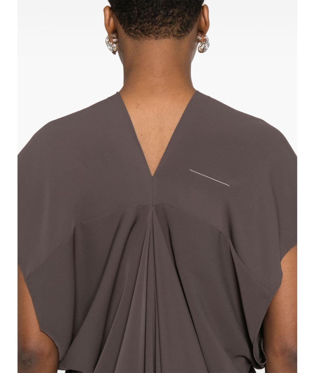 MM6 MAISON MARGIELA Серое полиэстеровое повседневное платье, фото 5