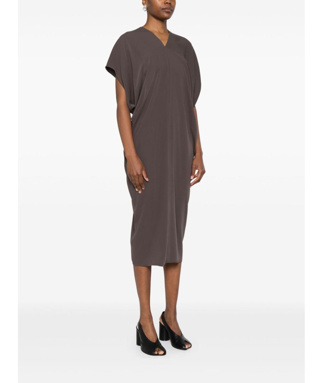 MM6 MAISON MARGIELA Серое полиэстеровое повседневное платье, фото 4