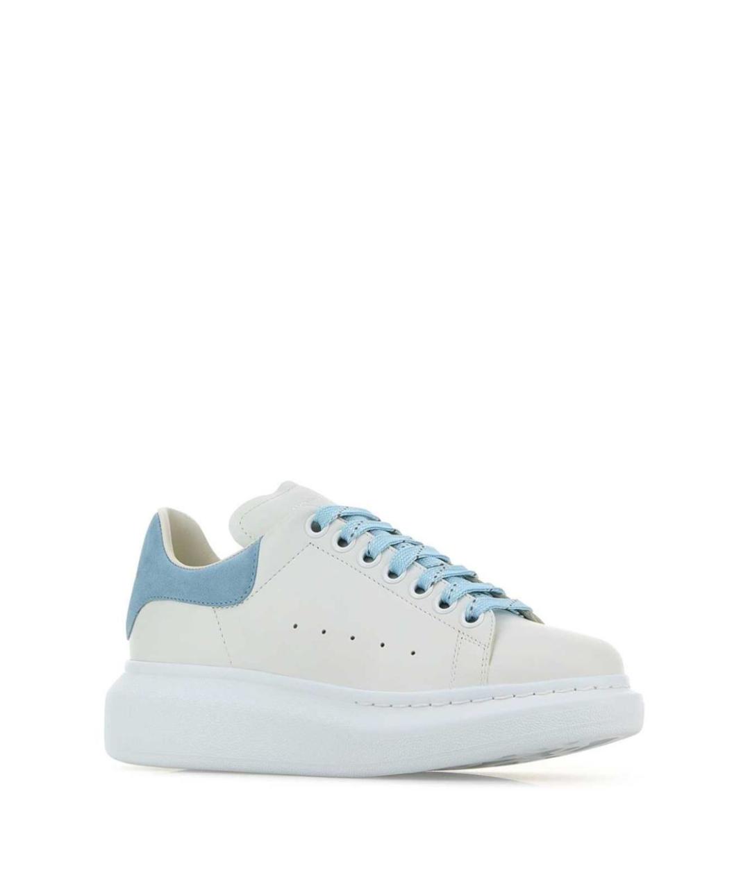 ALEXANDER MCQUEEN Голубые кожаные кроссовки, фото 2