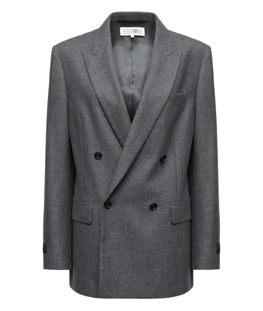 MM6 MAISON MARGIELA Серый шерстяной жакет/пиджак, фото 1