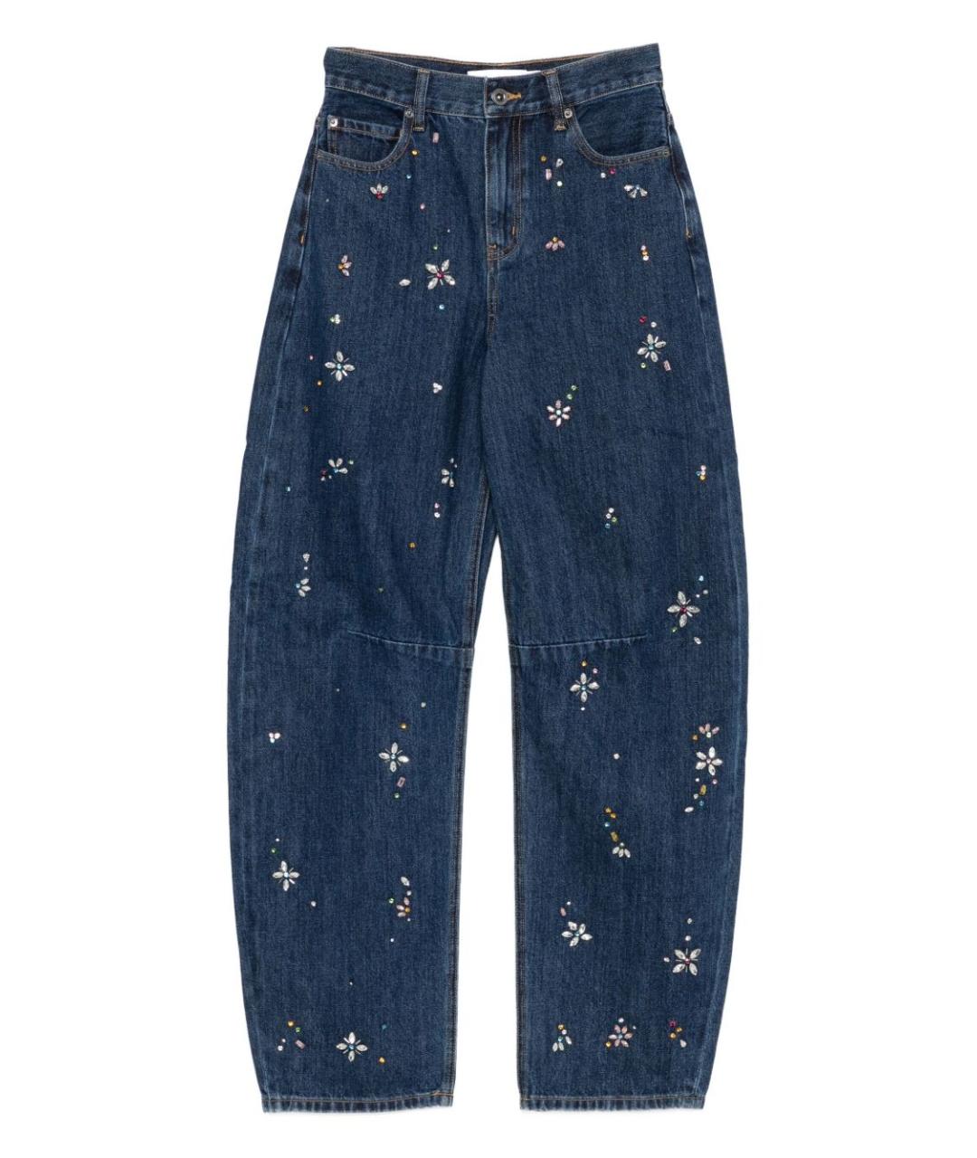 SELF-PORTRAIT Синие хлопковые прямые джинсы, фото 1