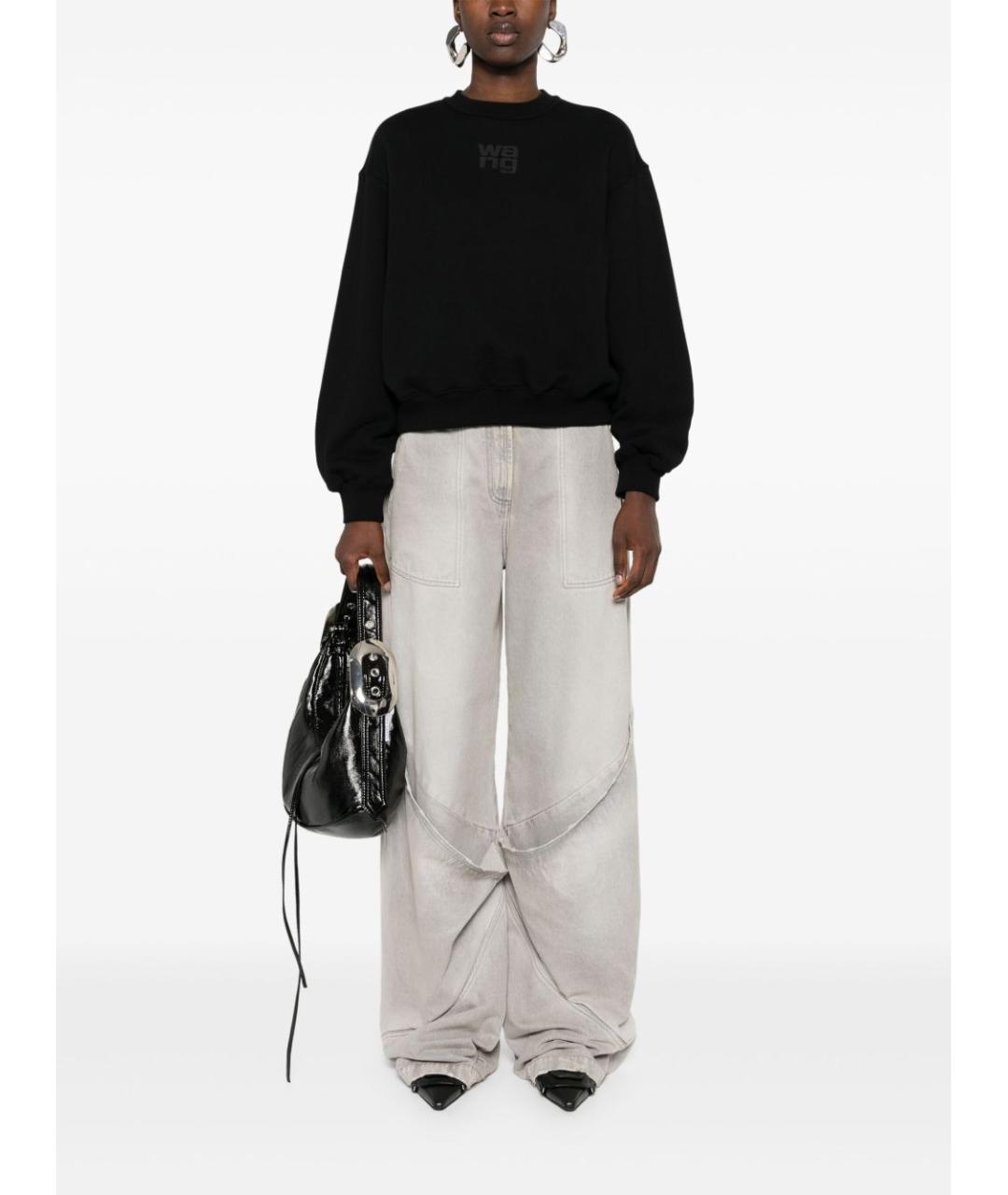 ALEXANDER WANG Черный хлопковый джемпер / свитер, фото 2