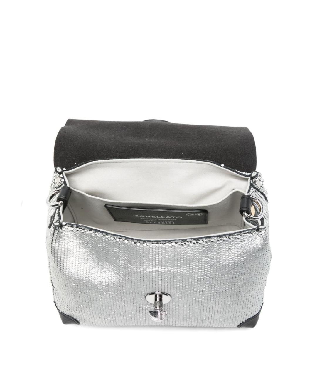ZANELLATO Серебряная кожаная сумка с короткими ручками, фото 3