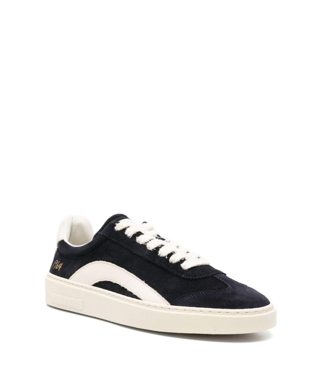 DSQUARED2 Темно-синие замшевые низкие кроссовки / кеды, фото 2