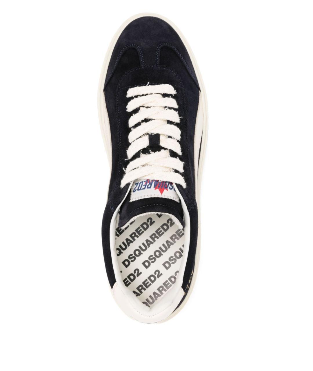 DSQUARED2 Темно-синие замшевые низкие кроссовки / кеды, фото 3