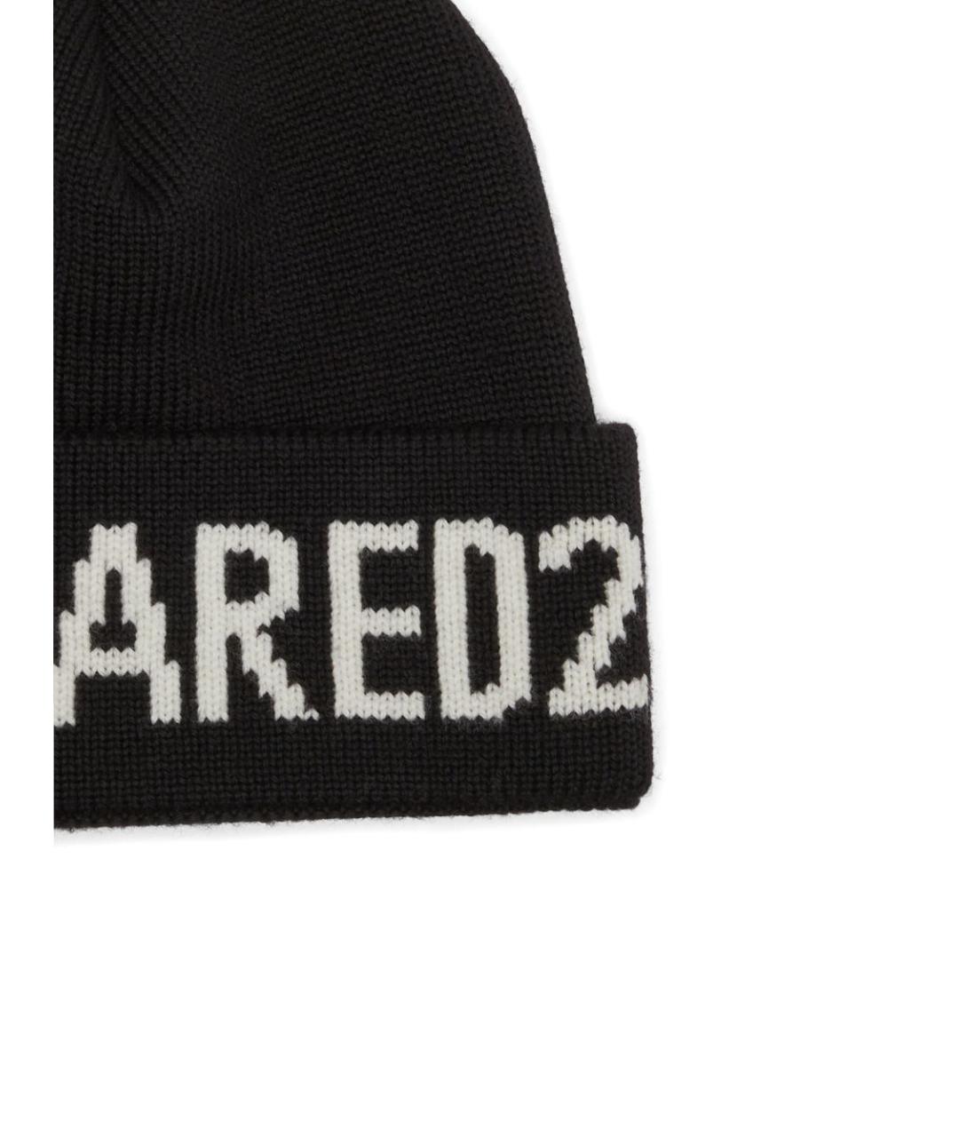 DSQUARED2 Черная шерстяная шапка, фото 3