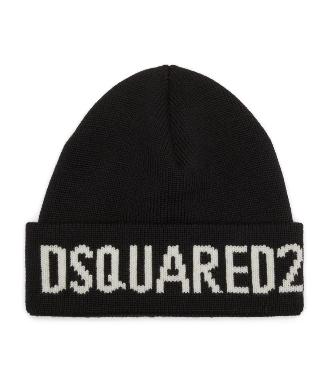 DSQUARED2 Черная шерстяная шапка, фото 1