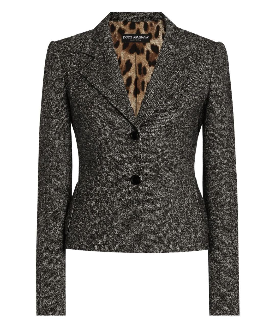 DOLCE&GABBANA Серый шерстяной жакет/пиджак, фото 1