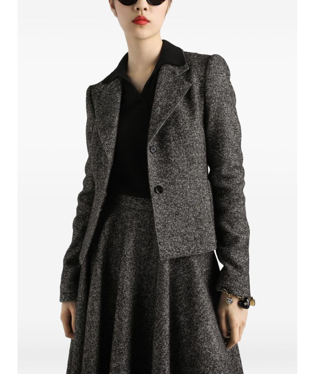 DOLCE&GABBANA Серый шерстяной жакет/пиджак, фото 3