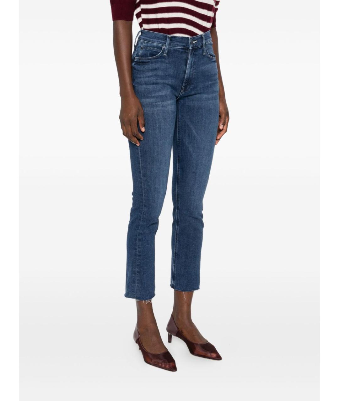 MOTHER Синие хлопковые прямые джинсы, фото 2