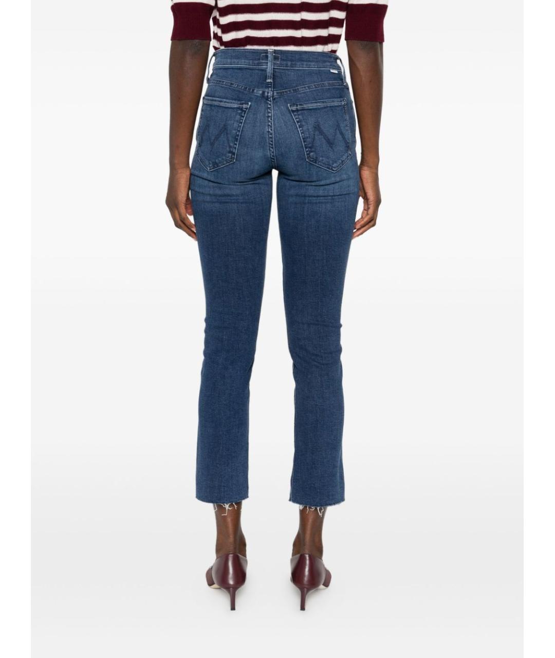 MOTHER Синие хлопковые прямые джинсы, фото 4