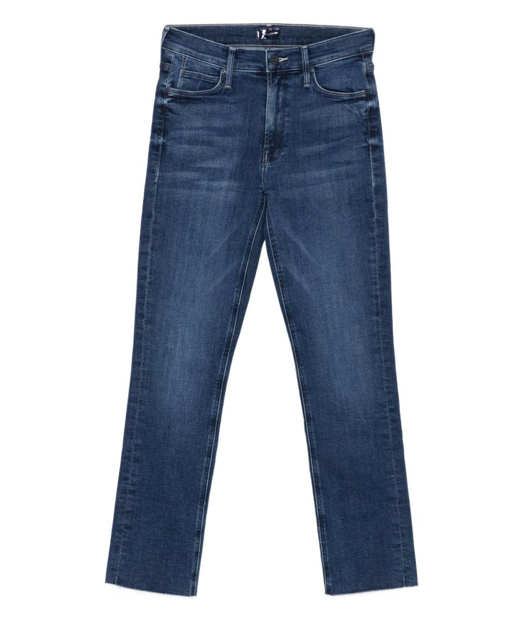 MOTHER Синие хлопковые прямые джинсы, фото 1