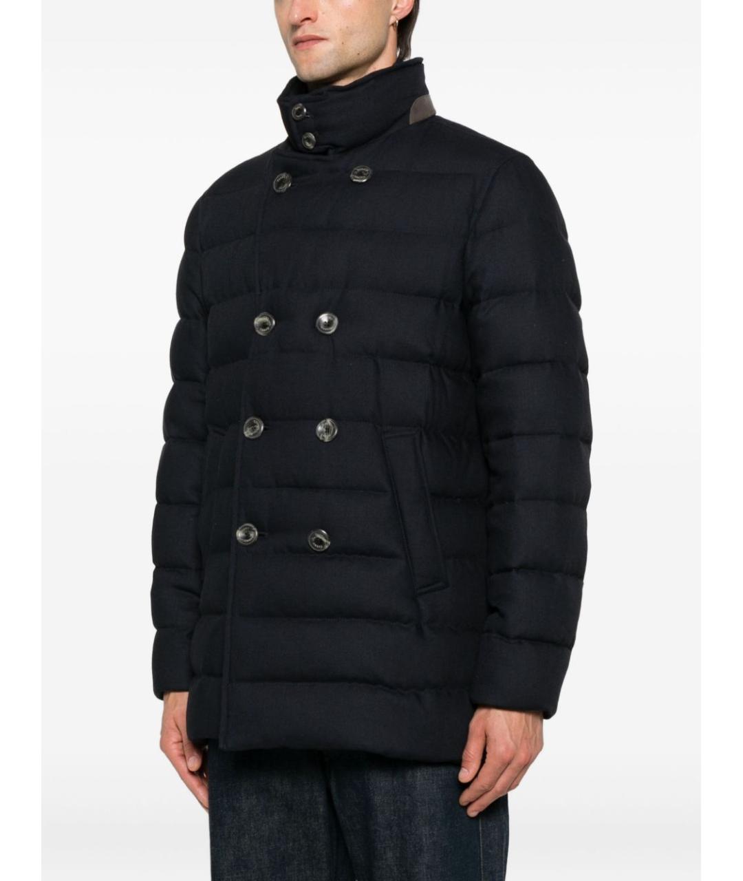 HERNO Темно-синий вискозный пуховик, фото 3