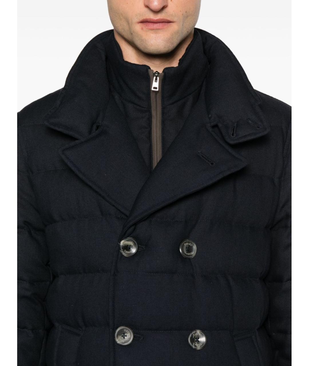 HERNO Темно-синий вискозный пуховик, фото 6