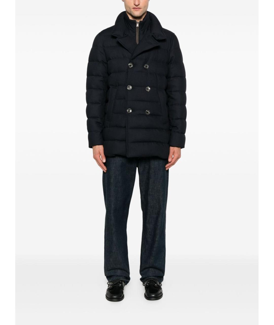 HERNO Темно-синий вискозный пуховик, фото 5