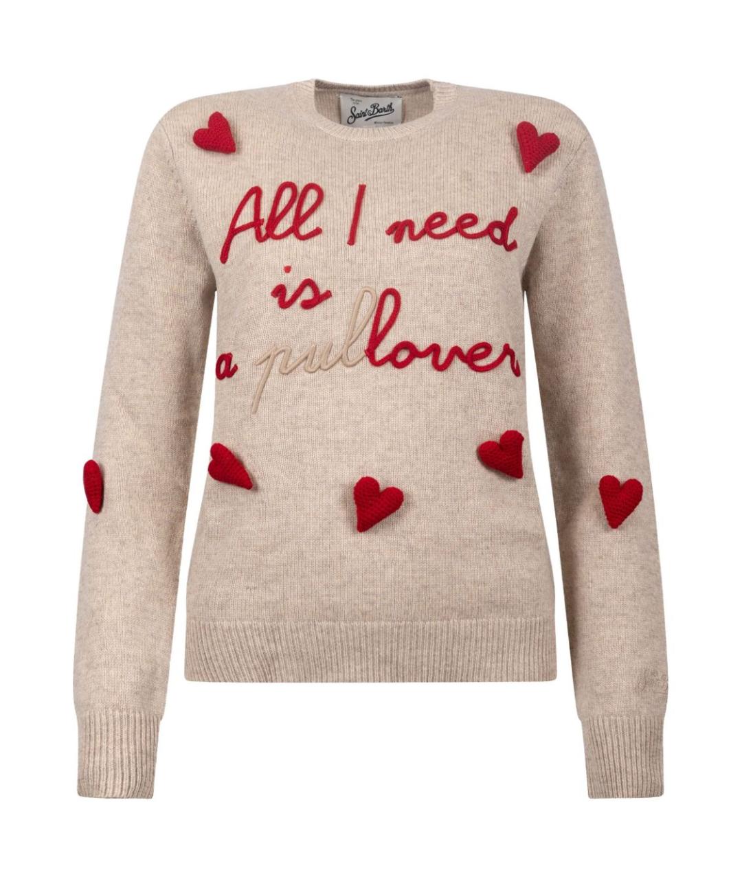 MC2 SAINT BARTH Бежевый шерстяной джемпер / свитер, фото 1