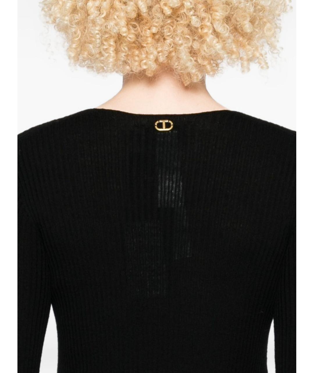 TWIN-SET Черная шерстяная водолазка, фото 3