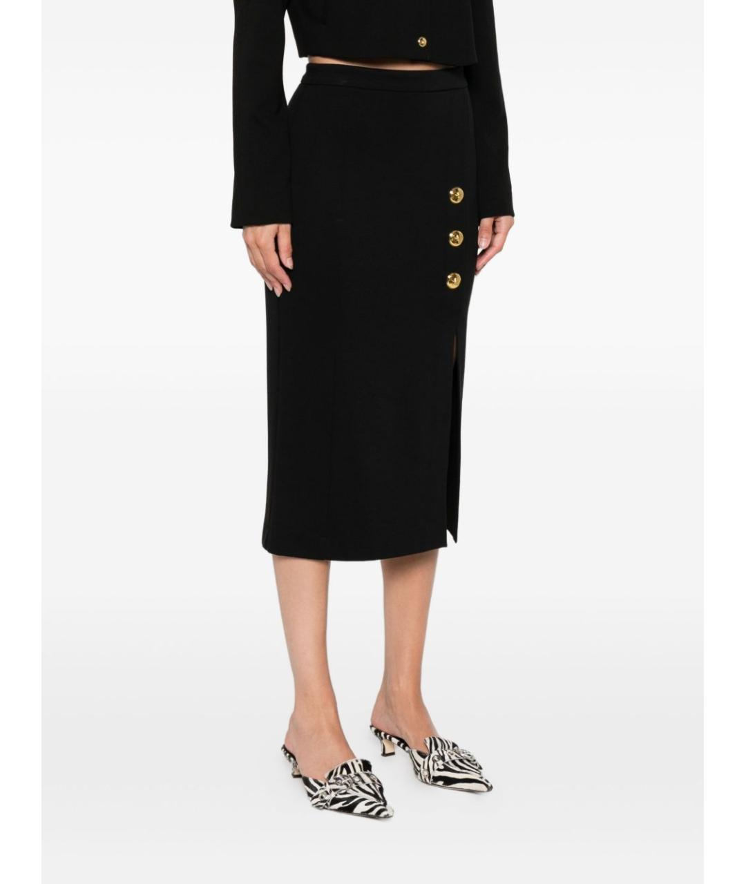 PINKO Черная вискозная юбка миди, фото 4
