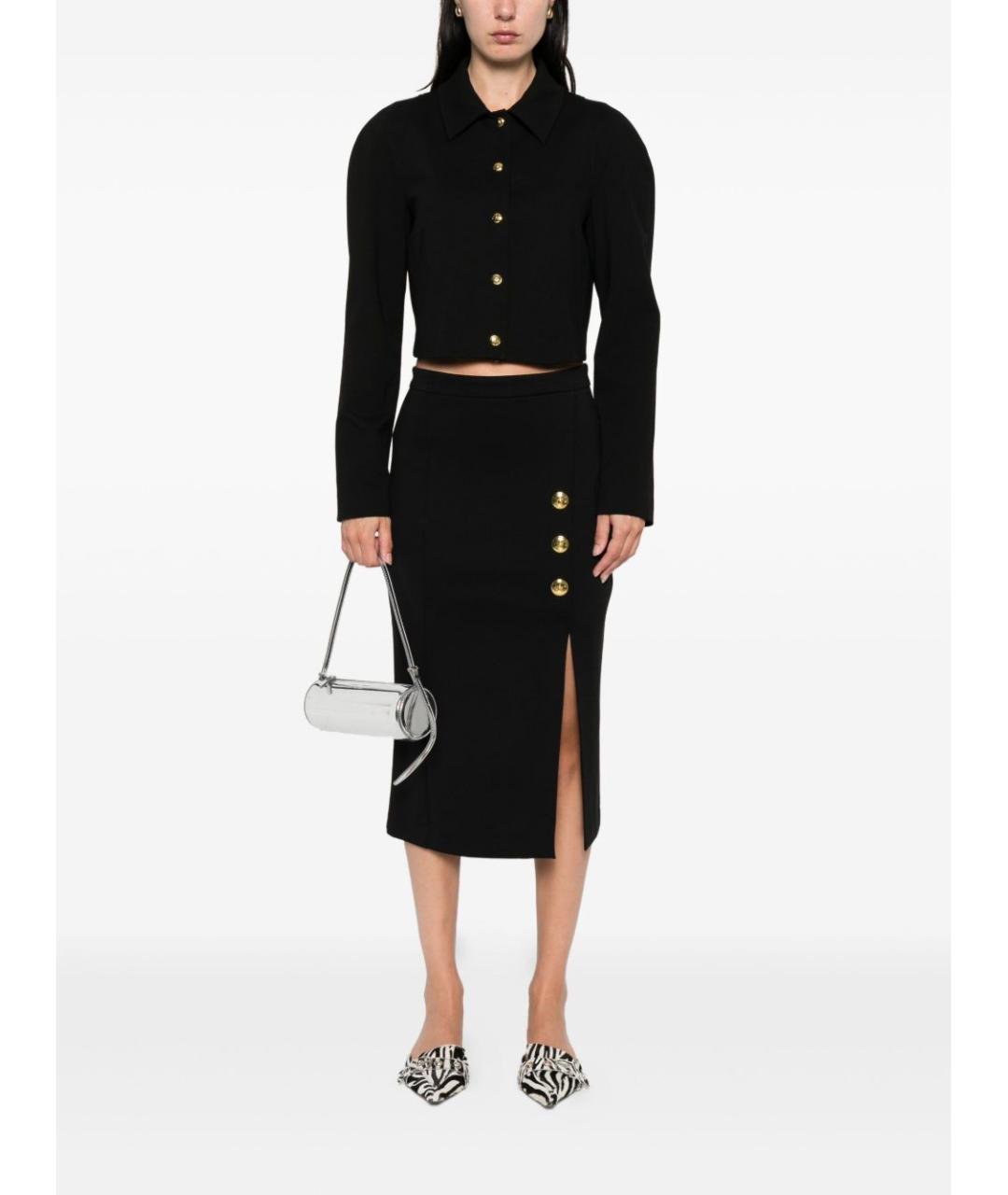 PINKO Черная вискозная юбка миди, фото 3