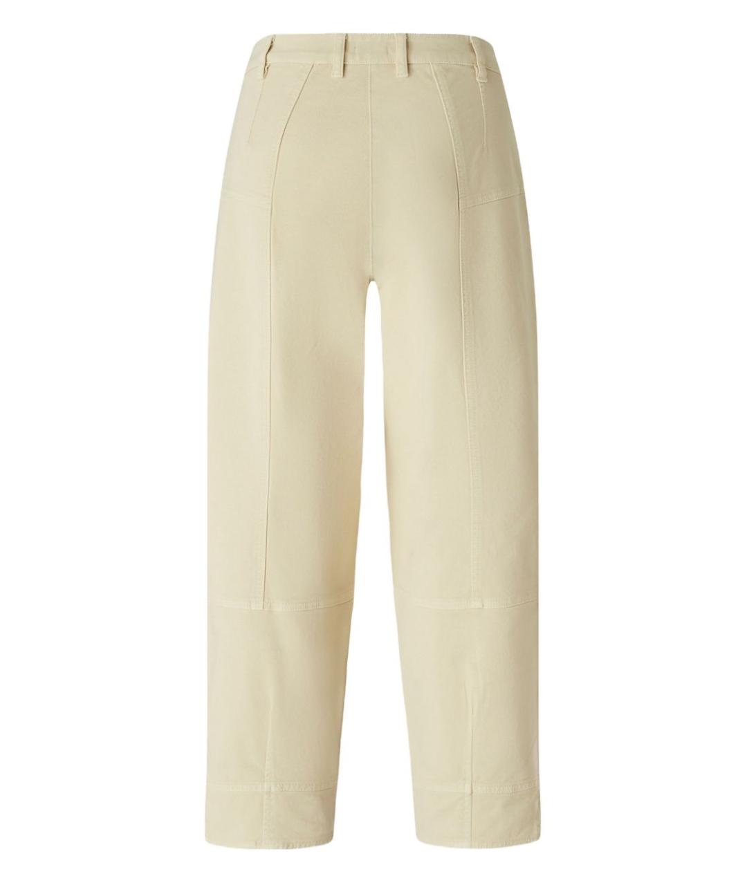 PINKO Бежевые хлопковые прямые брюки, фото 2