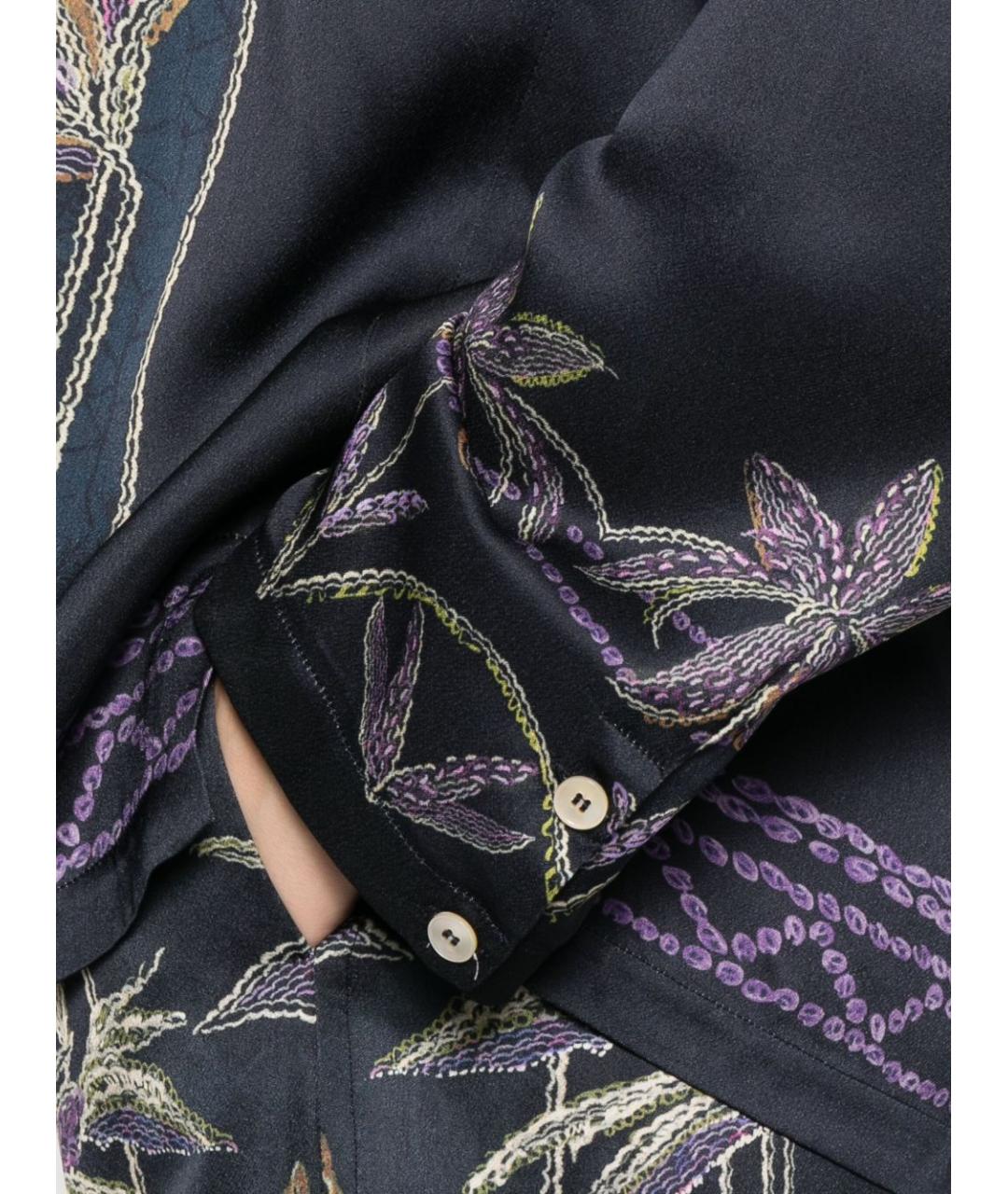 FORTE FORTE Темно-синяя вискозная рубашка, фото 4