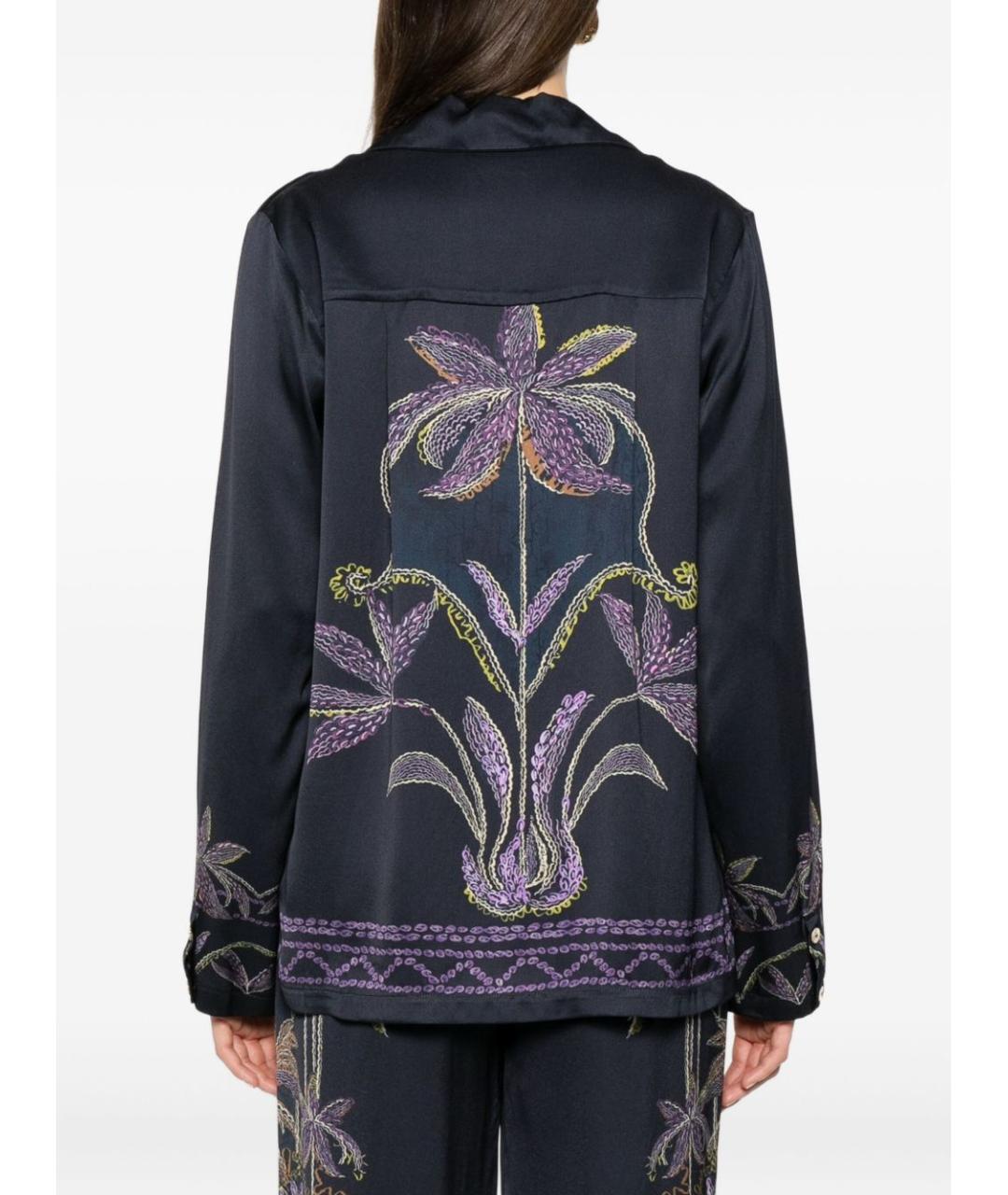 FORTE FORTE Темно-синяя вискозная рубашка, фото 5