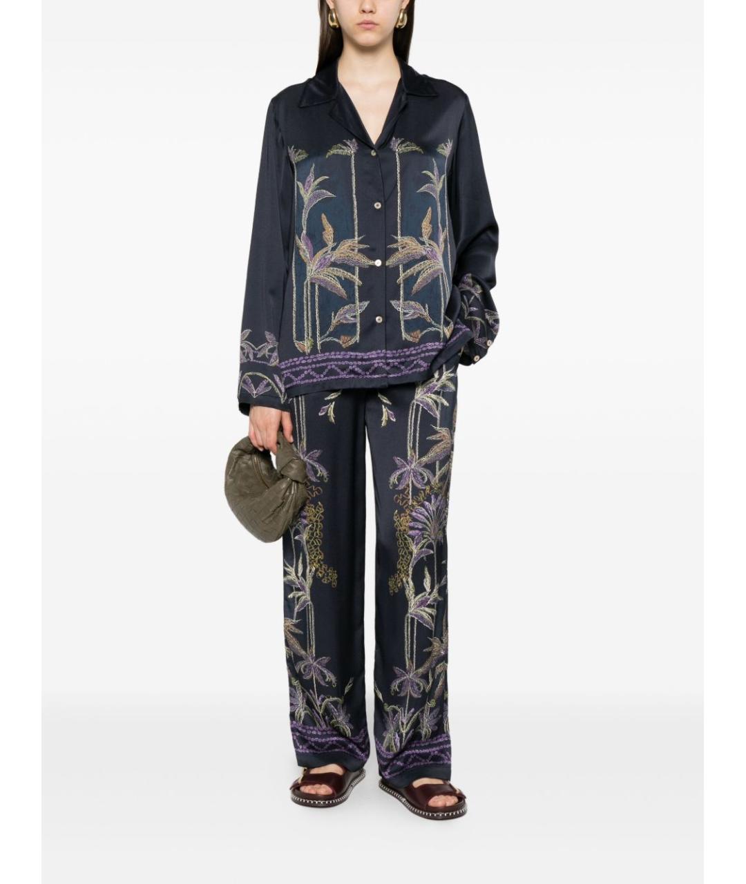 FORTE FORTE Темно-синяя вискозная рубашка, фото 3