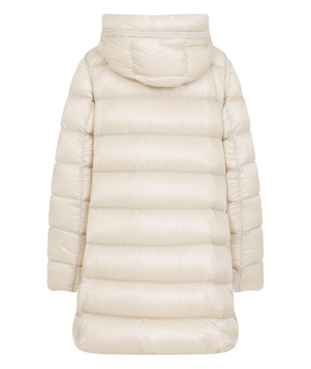 MONCLER Бежевый полиамидовый пуховик, фото 4