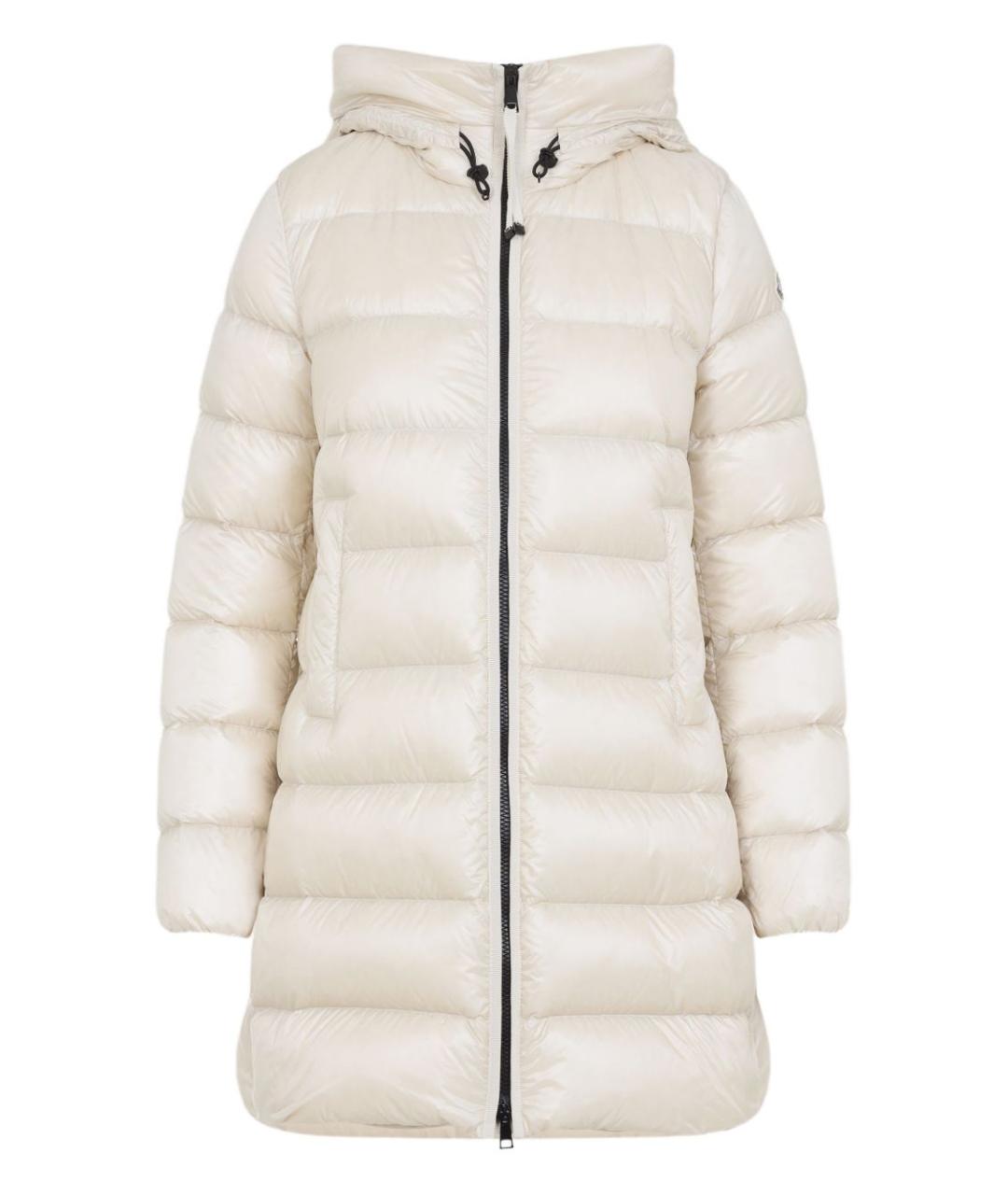 MONCLER Бежевый полиамидовый пуховик, фото 1
