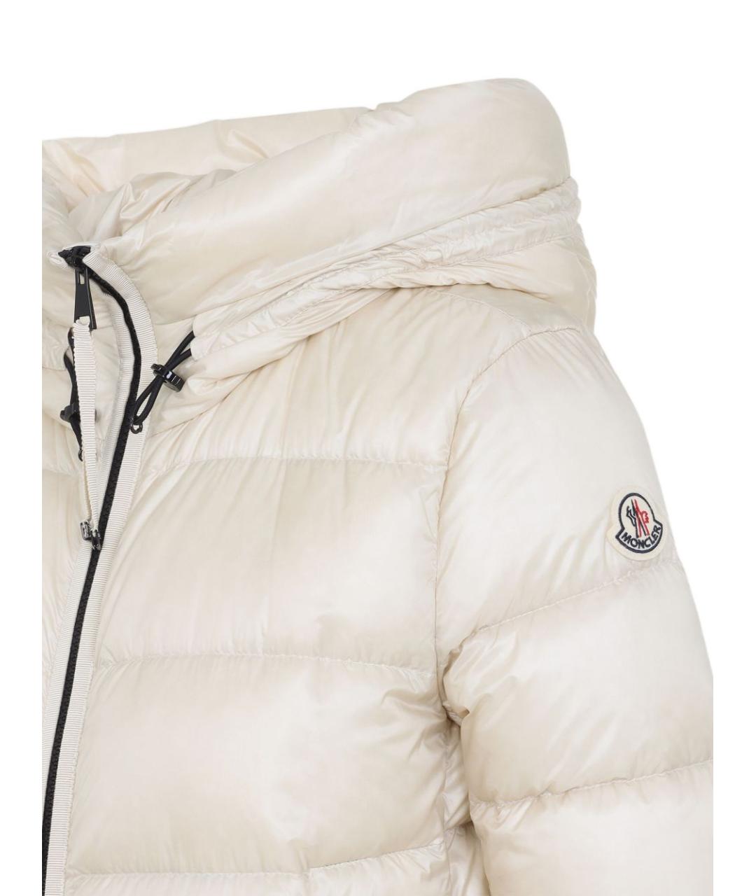 MONCLER Бежевый полиамидовый пуховик, фото 2