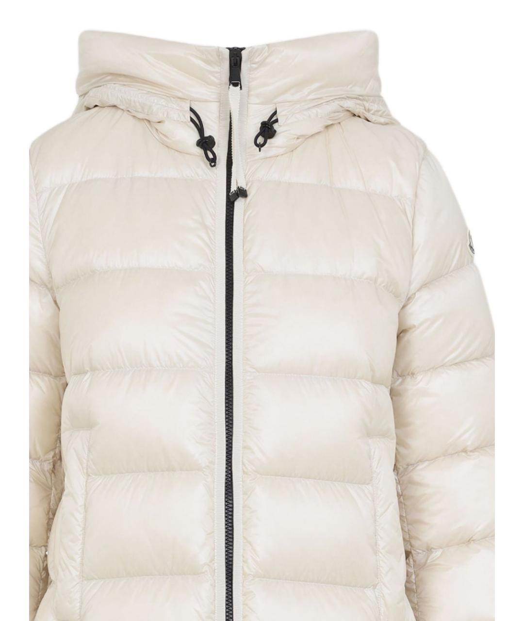 MONCLER Бежевый полиамидовый пуховик, фото 5