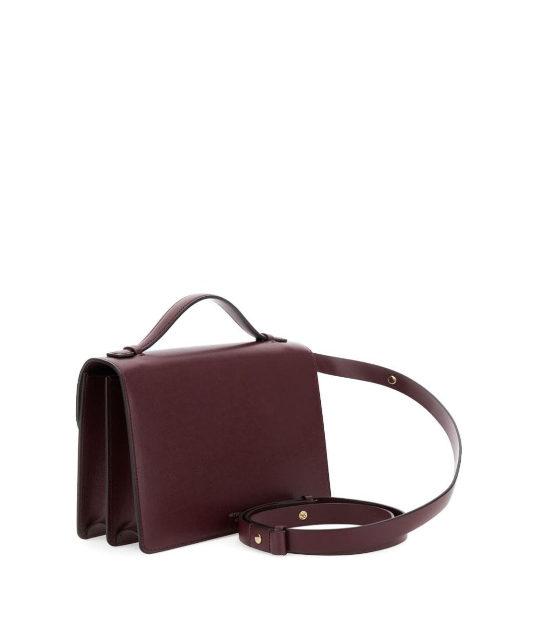 VICTORIA BECKHAM Бордовая кожаная сумка с короткими ручками, фото 3