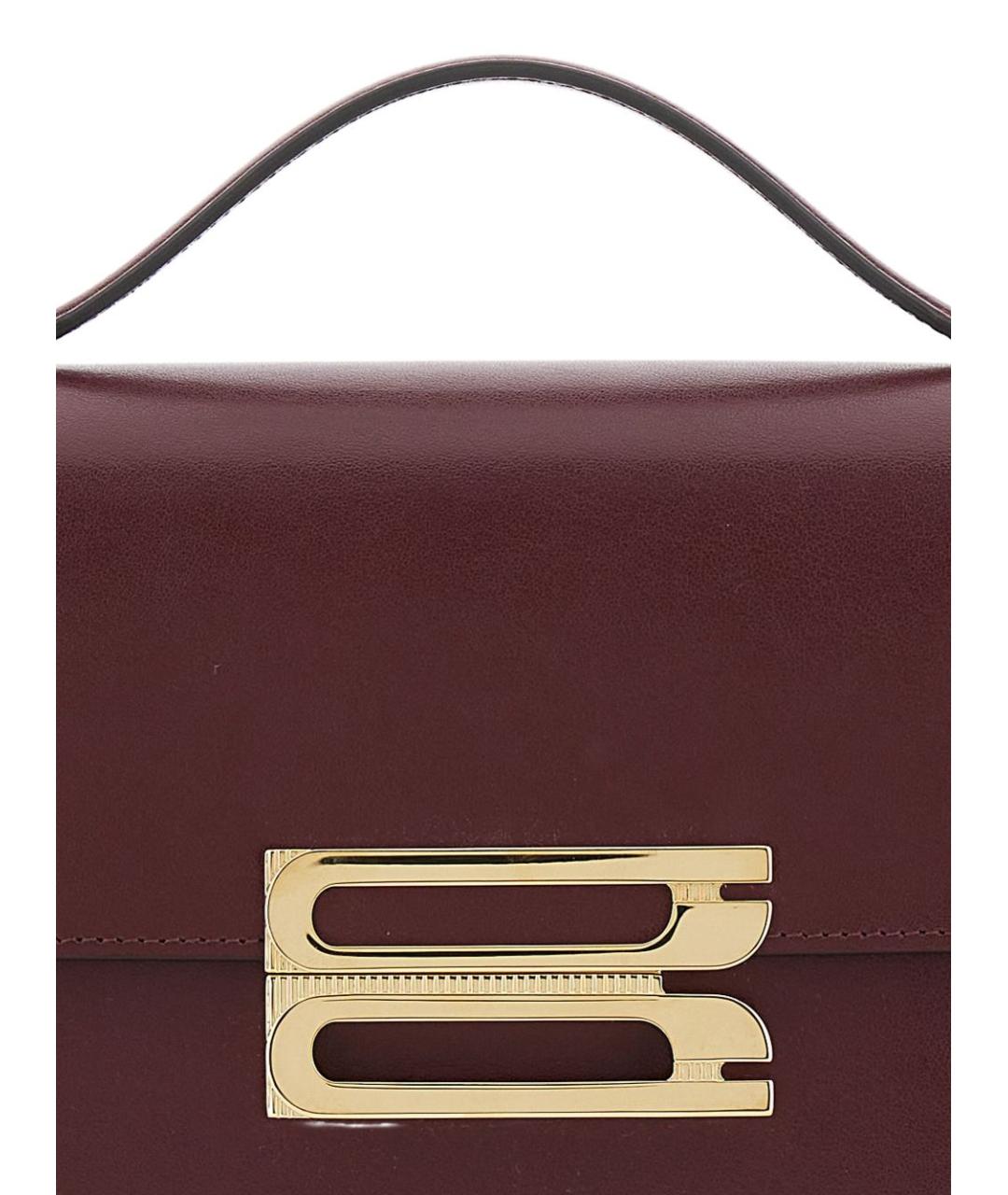 VICTORIA BECKHAM Бордовая кожаная сумка с короткими ручками, фото 2