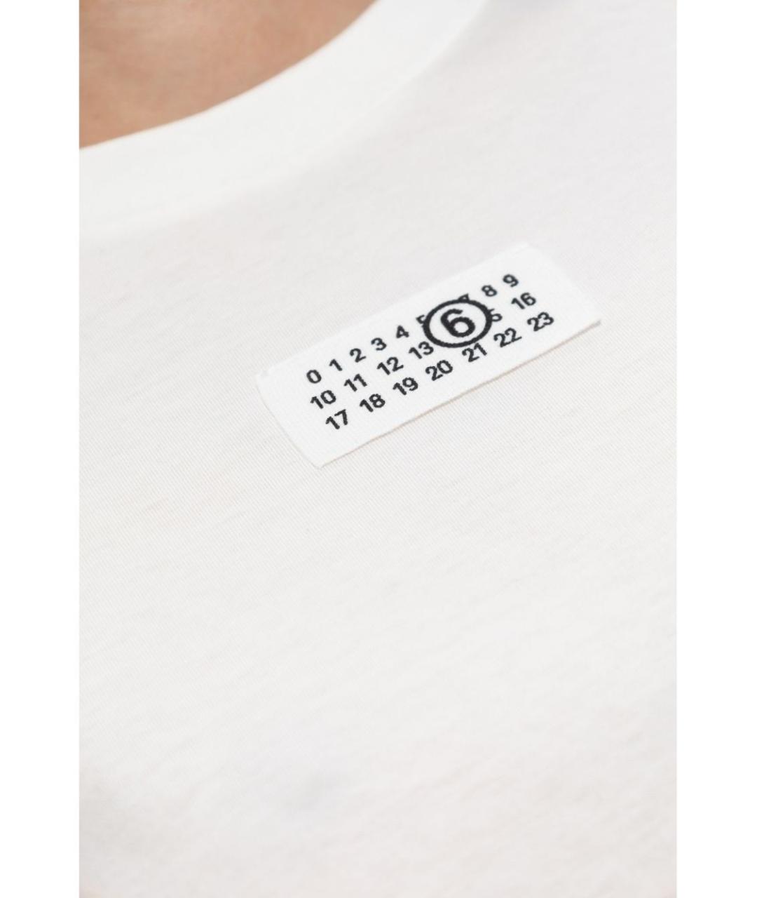 MM6 MAISON MARGIELA Белая хлопковая футболка, фото 4