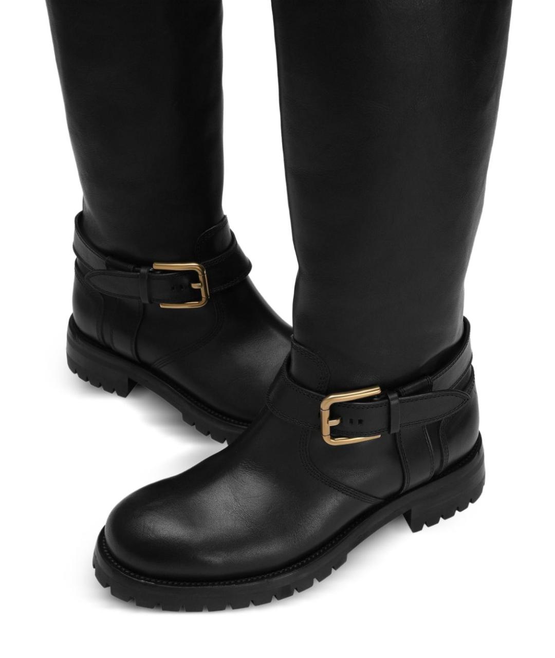DOLCE&GABBANA Черные кожаные сапоги, фото 4