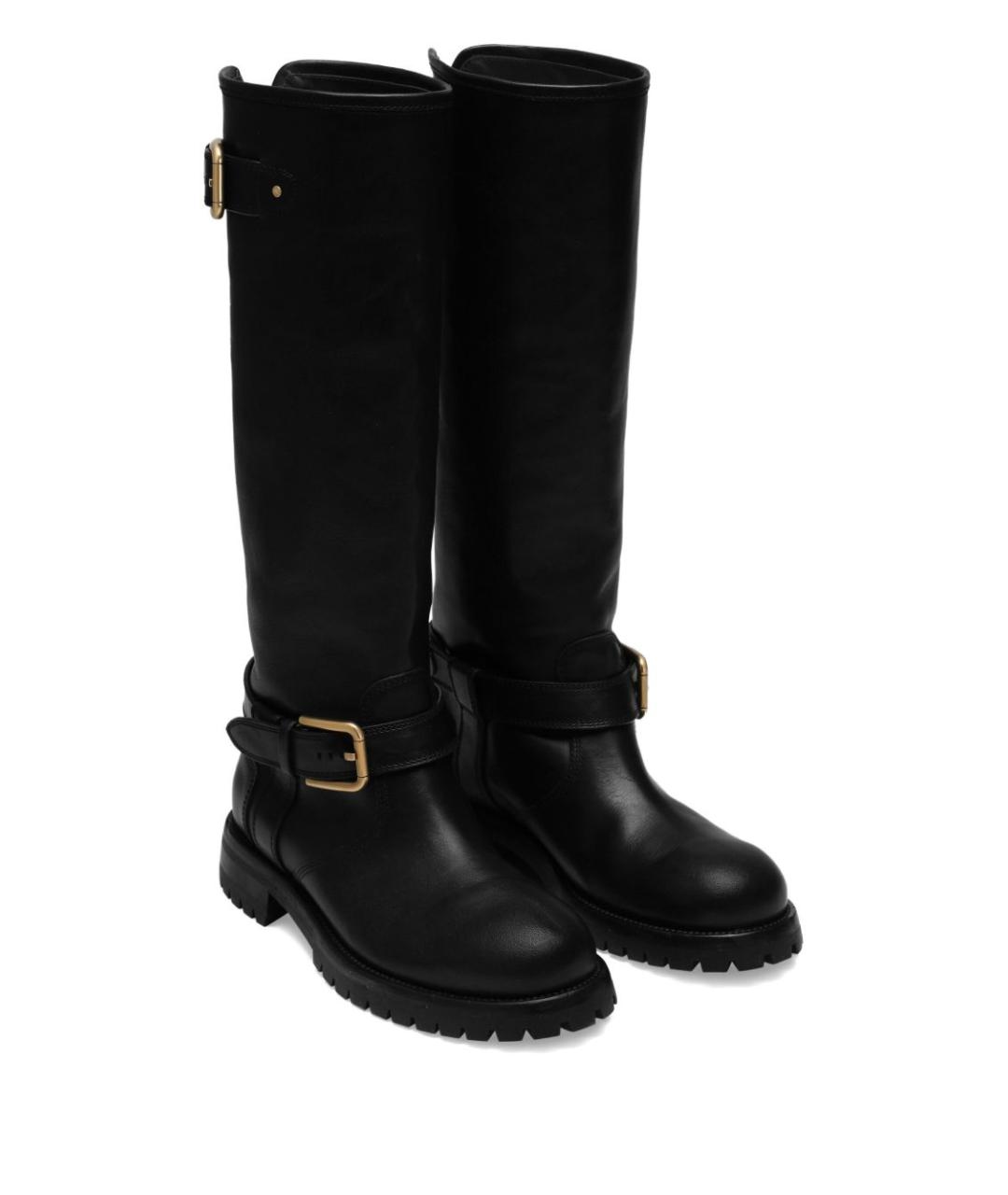 DOLCE&GABBANA Черные кожаные сапоги, фото 2