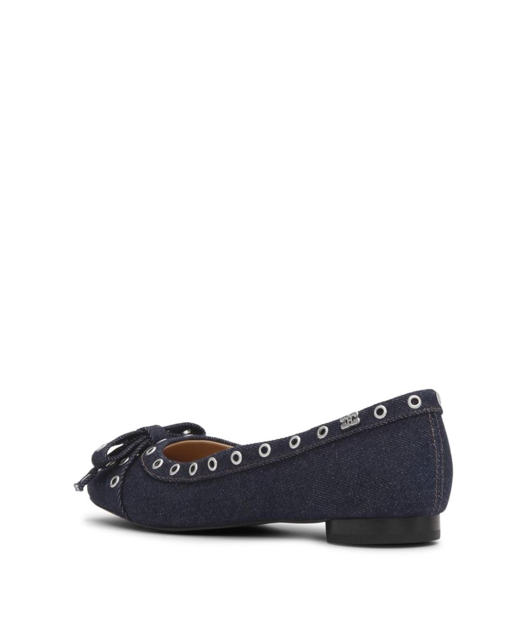 GANNI Синие текстильные балетки, фото 4