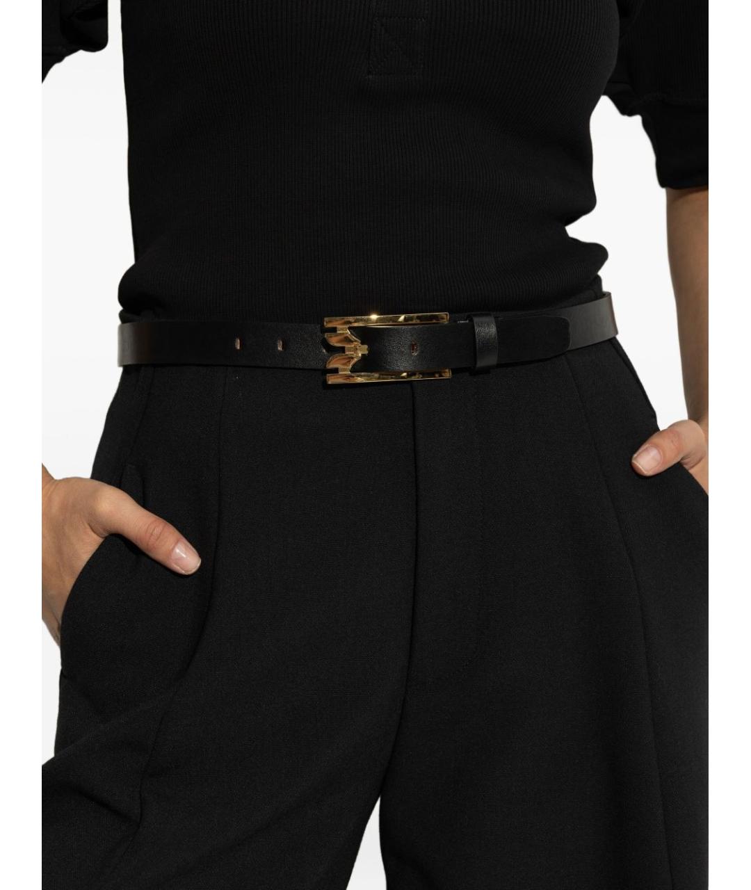 VICTORIA BECKHAM Черный кожаный ремень, фото 2