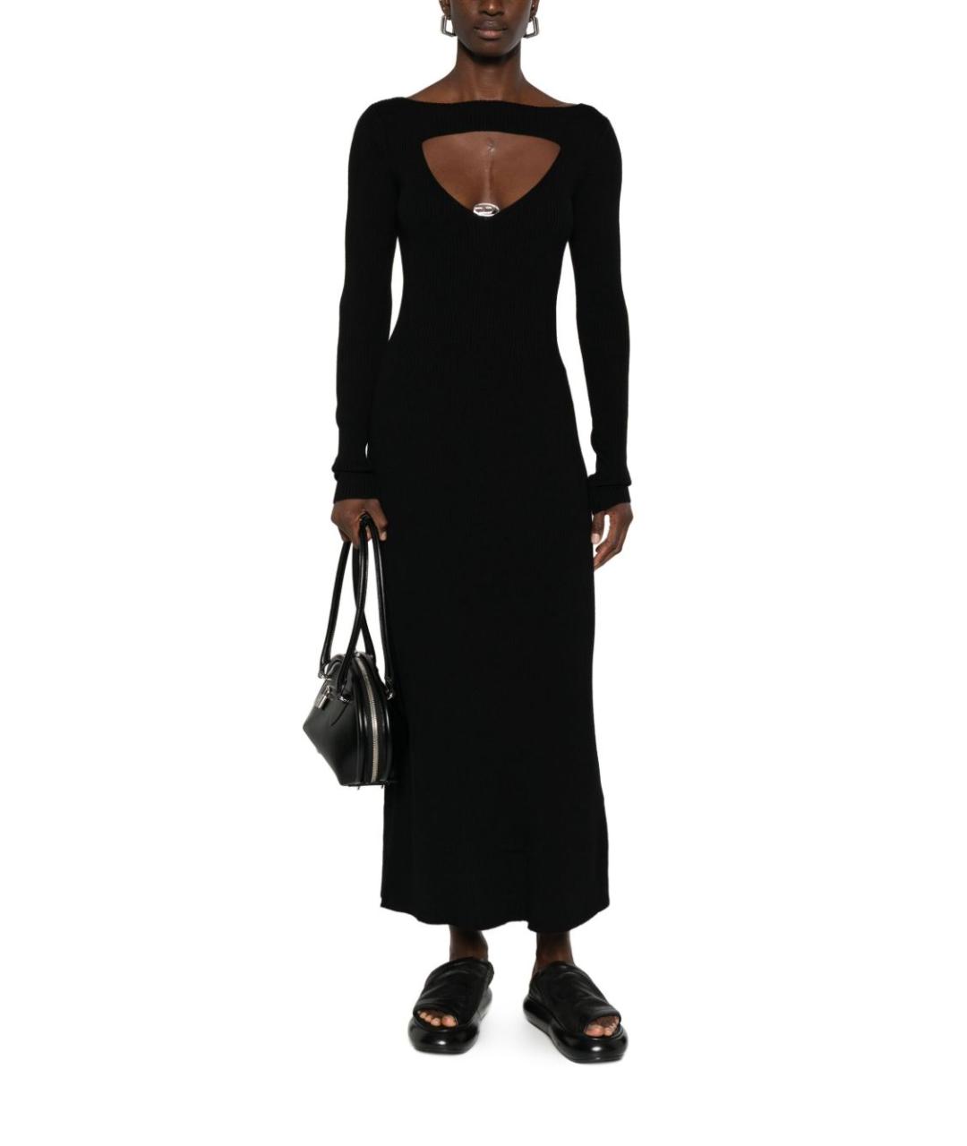 DIESEL Черное шерстяное повседневное платье, фото 5