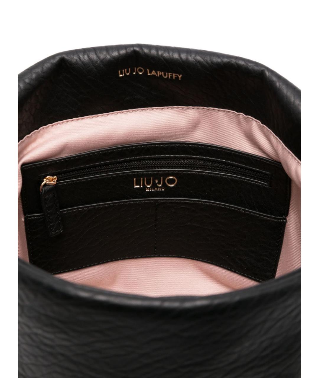 LIU JO Черная синтетическая сумка с короткими ручками, фото 4
