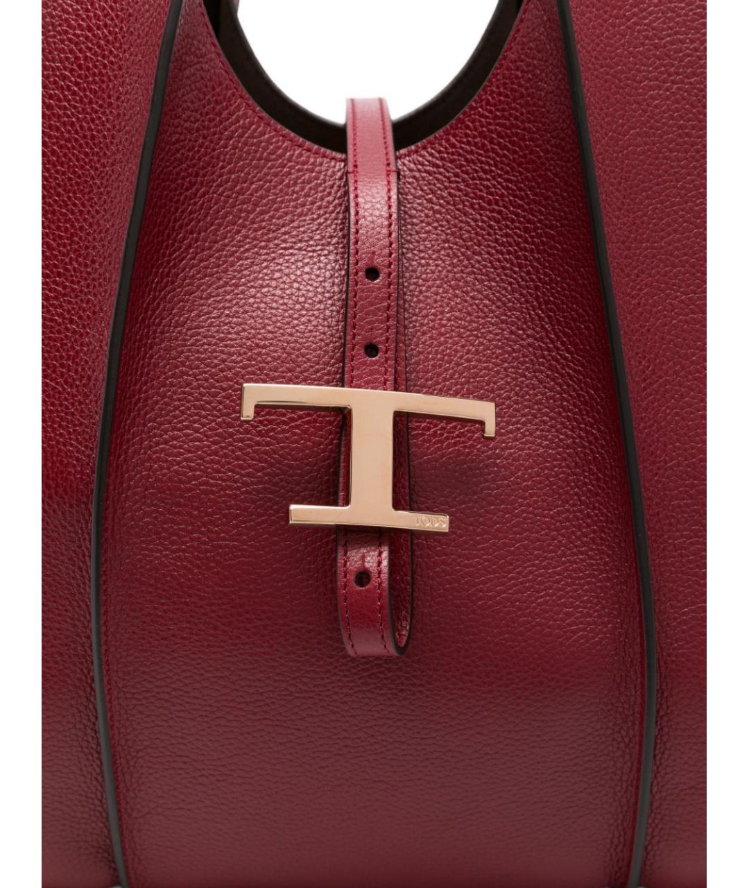 TOD'S Красная кожаная сумка тоут, фото 5