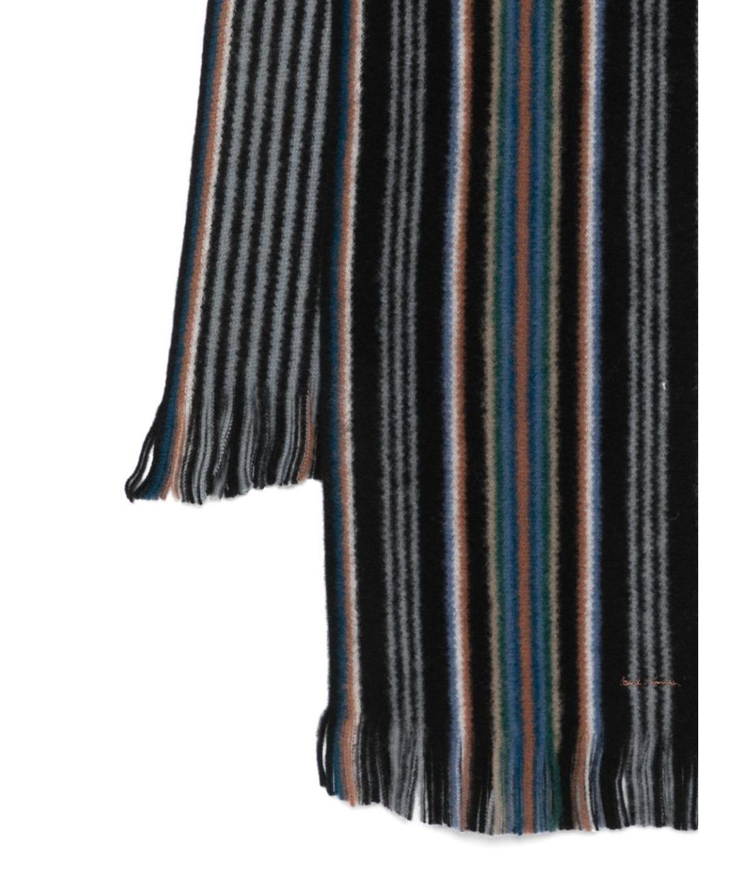 PAUL SMITH Черный шерстяной шарф, фото 3