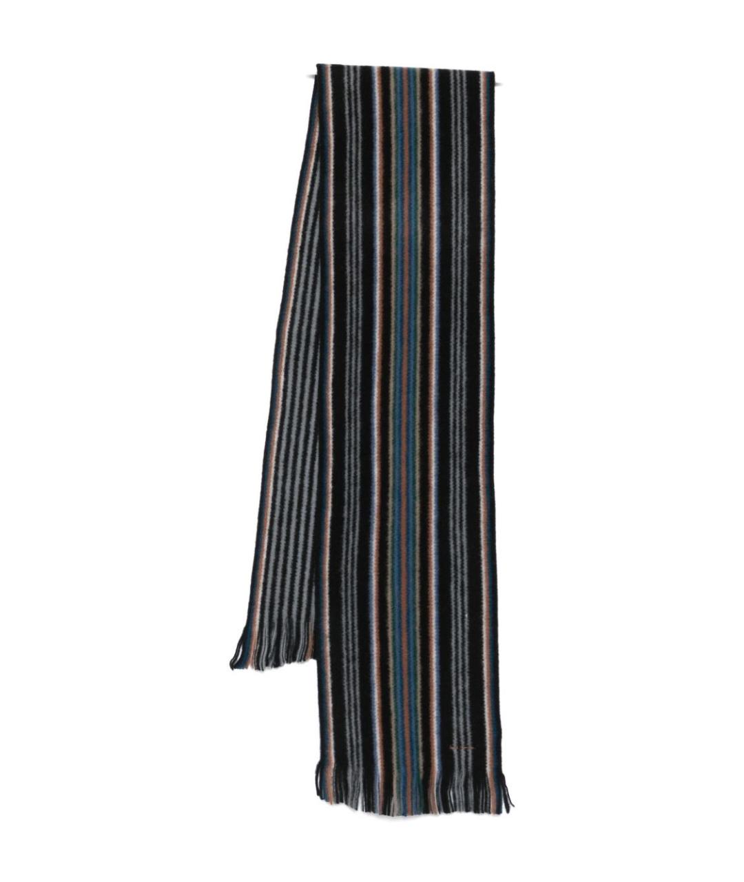 PAUL SMITH Черный шерстяной шарф, фото 1