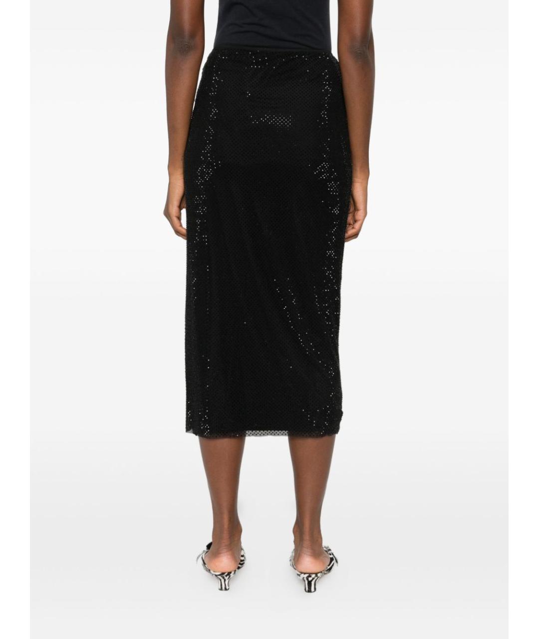 SELF-PORTRAIT Черная полиамидовая юбка миди, фото 3