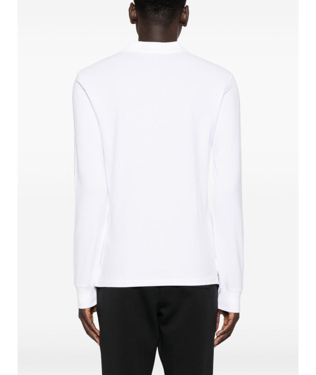 POLO RALPH LAUREN Белое хлопковое поло с длинным рукавом, фото 4