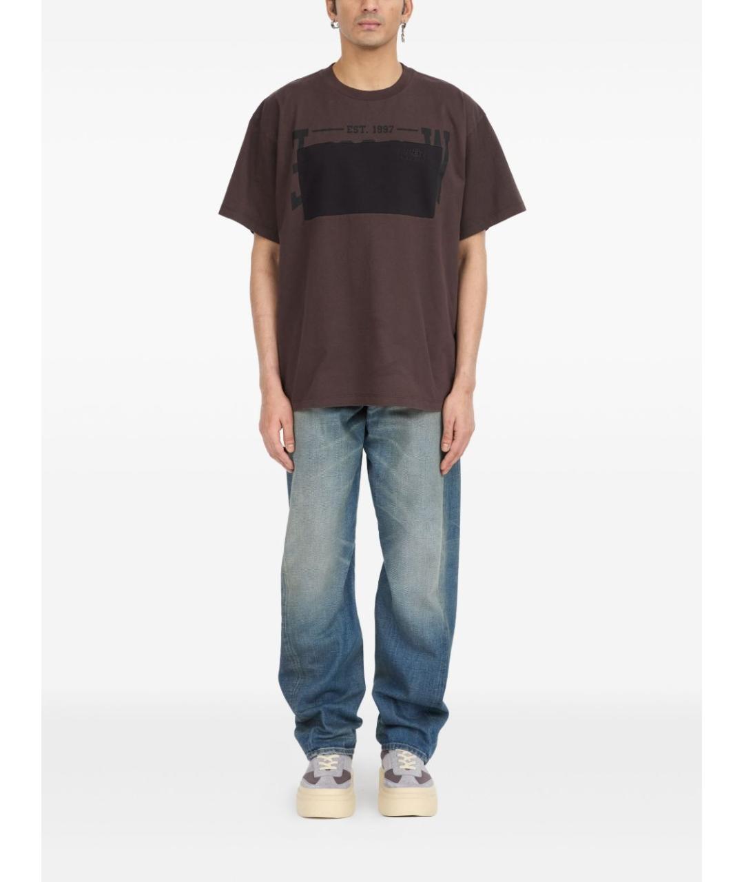 MM6 MAISON MARGIELA Коричневая хлопковая футболка, фото 2